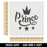 Prince Cursive with Crown and Stars Wall Cookie DIY Craft Reusable Stencil