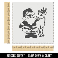 Santa Claus Standing with Reindeer Christmas Wall Cookie DIY Craft Reusable Stencil