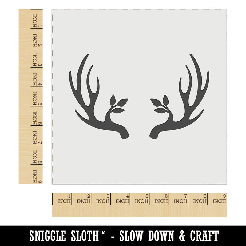 Deer Antlers Plant Detail Wall Cookie DIY Craft Reusable Stencil