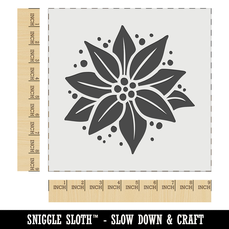 Poinsettia Flower Christmas Wall Cookie DIY Craft Reusable Stencil