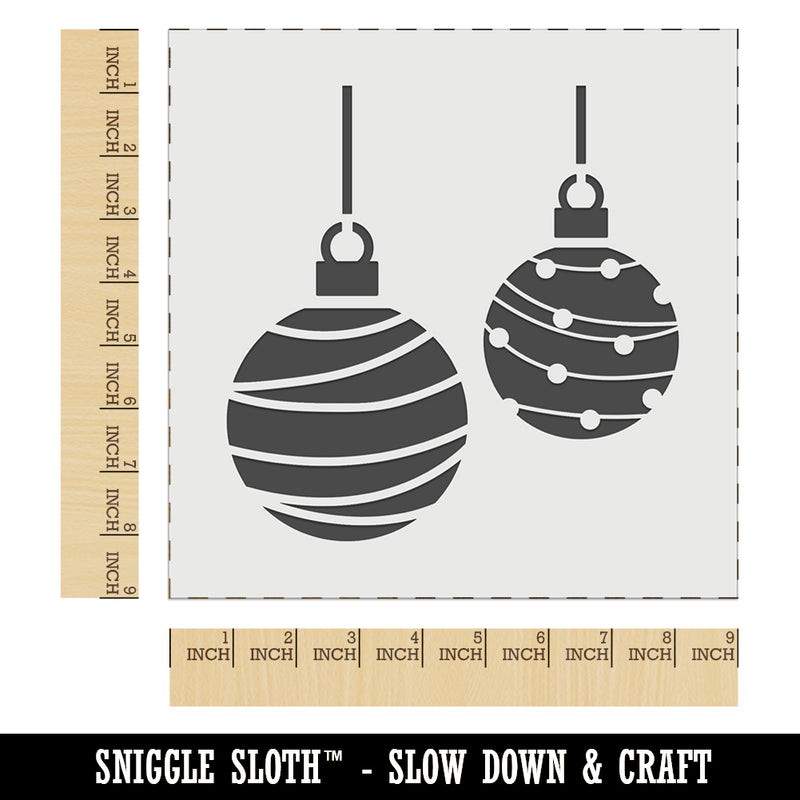 Round Holiday Christmas Ornaments Wall Cookie DIY Craft Reusable Stencil