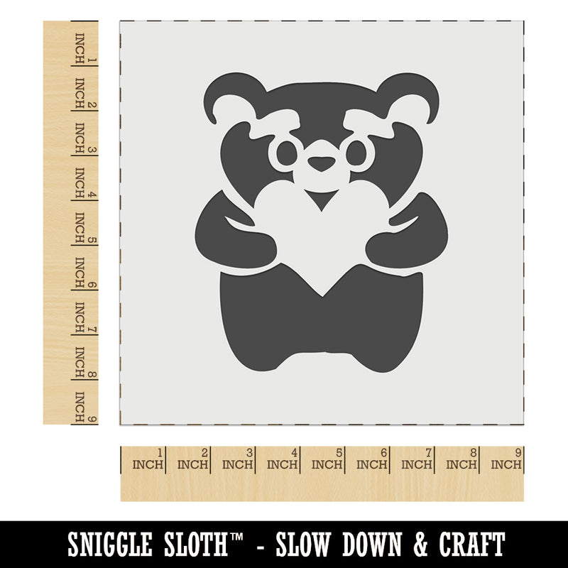 Cautious Bear with Heart in Hands Wall Cookie DIY Craft Reusable Stencil