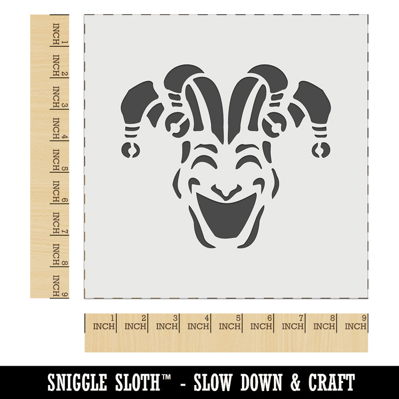 Jester Clown Joker Face Mardi Gras Wall Cookie DIY Craft Reusable Stencil