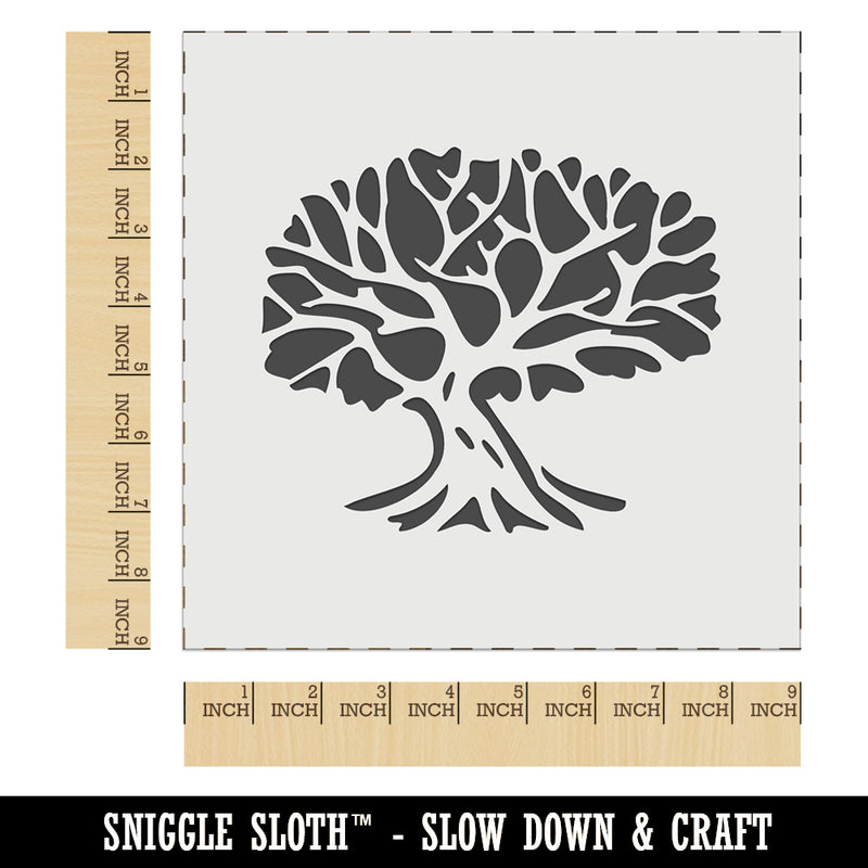 Tree with Exposed Branches and Leaves Wall Cookie DIY Craft Reusable Stencil