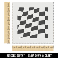 Waving Racing Checkered Flag Pattern Wall Cookie DIY Craft Reusable Stencil