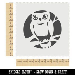 Wise Old Owl Sitting on Branch Wall Cookie DIY Craft Reusable Stencil