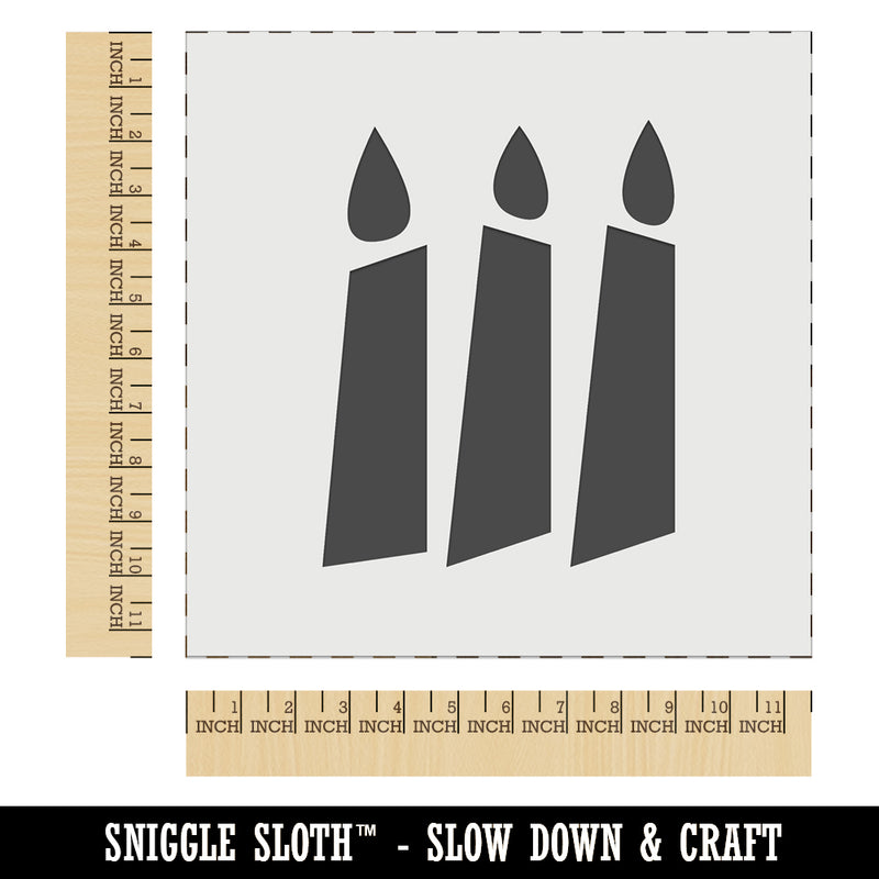 Birthday Candle Trio Solid Wall Cookie DIY Craft Reusable Stencil