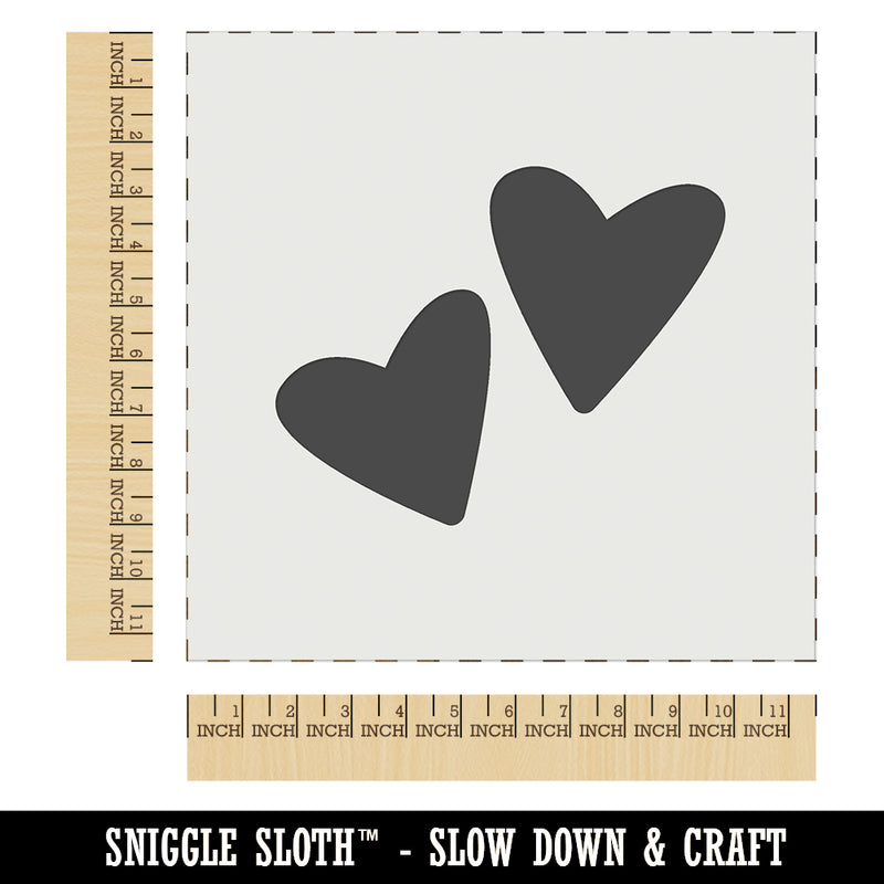 Pair of Hearts Love Wall Cookie DIY Craft Reusable Stencil
