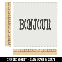 Bonjour Hello Fun Text Wall Cookie DIY Craft Reusable Stencil