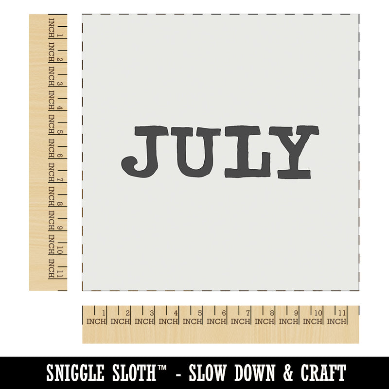 July Month Calendar Fun Text Wall Cookie DIY Craft Reusable Stencil