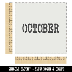 October Month Calendar Fun Text Wall Cookie DIY Craft Reusable Stencil