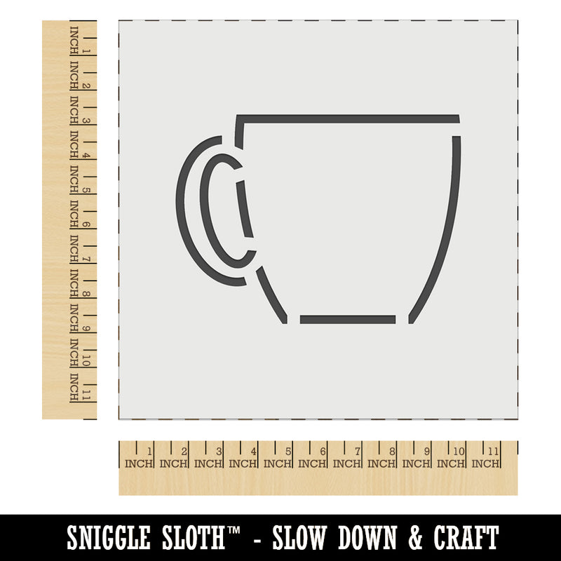 Coffee Mug Cup Outline Wall Cookie DIY Craft Reusable Stencil