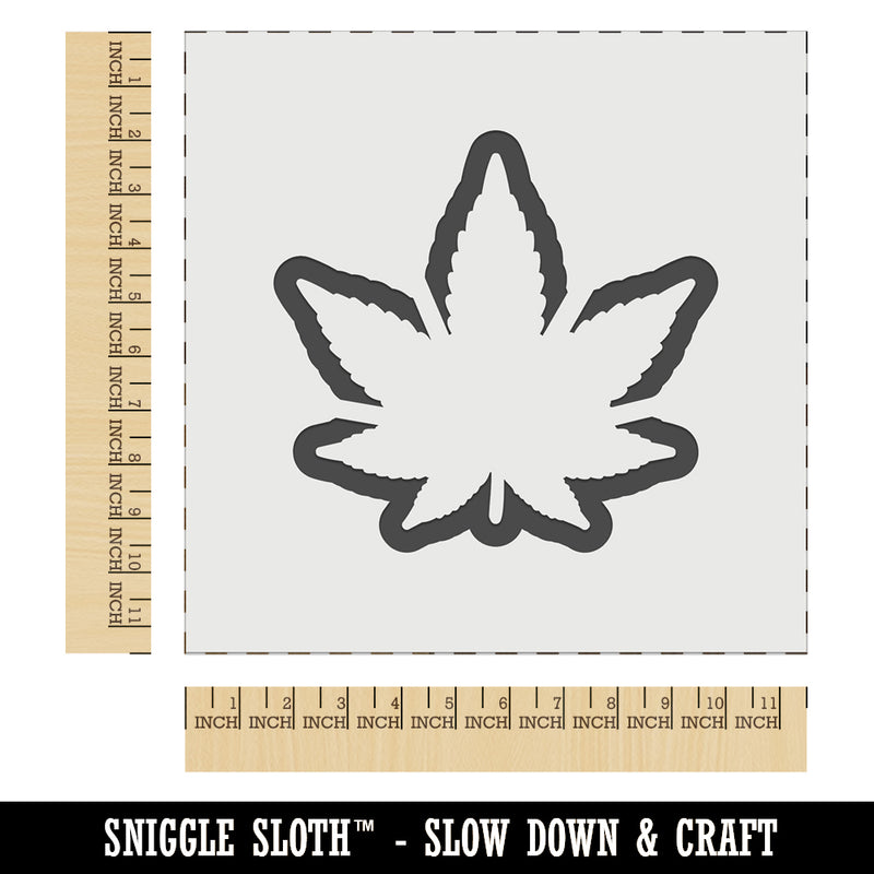 Marijuana Leaf Outline Wall Cookie DIY Craft Reusable Stencil