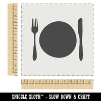 Place Setting Fork Knife Plate Utensil Eating Sketch Wall Cookie DIY Craft Reusable Stencil