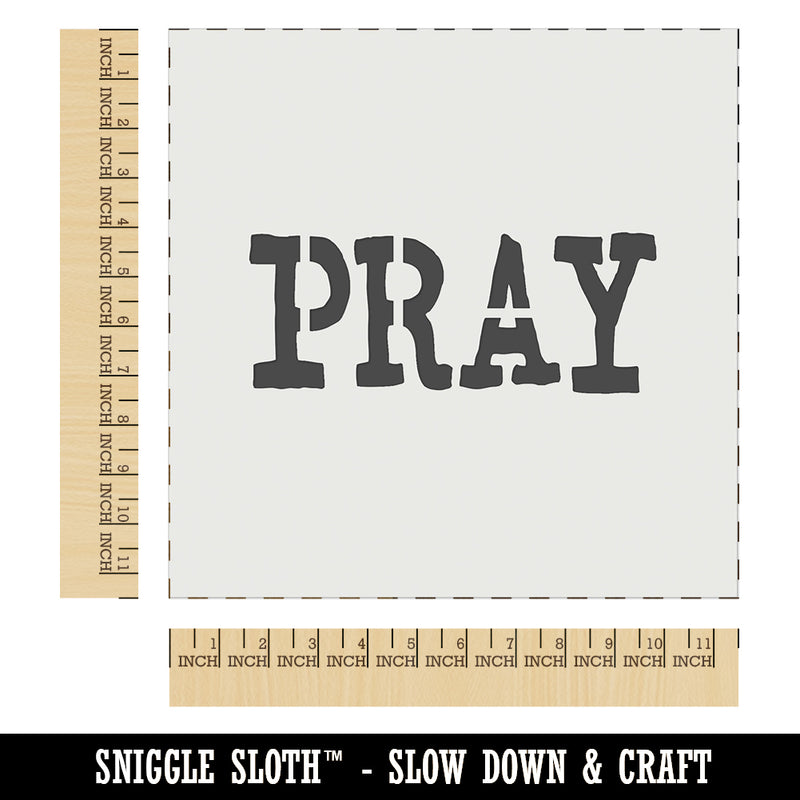 Pray Fun Text Wall Cookie DIY Craft Reusable Stencil
