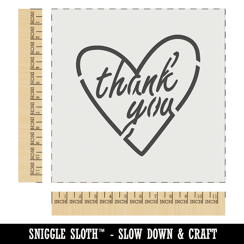 Thank You in Heart Wall Cookie DIY Craft Reusable Stencil