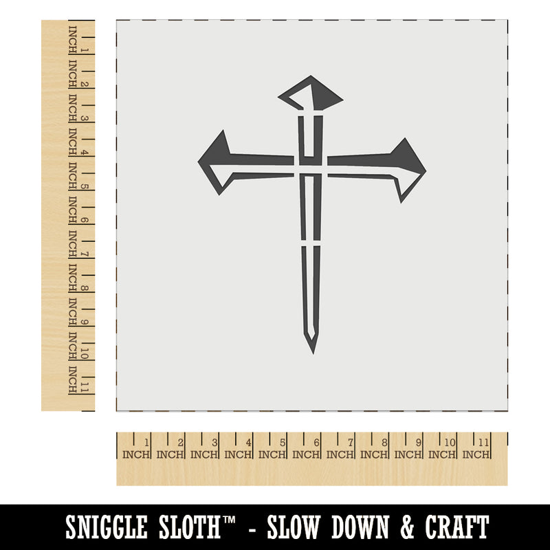 Three 3 Nails Cross Christian Stylized Wall Cookie DIY Craft Reusable Stencil