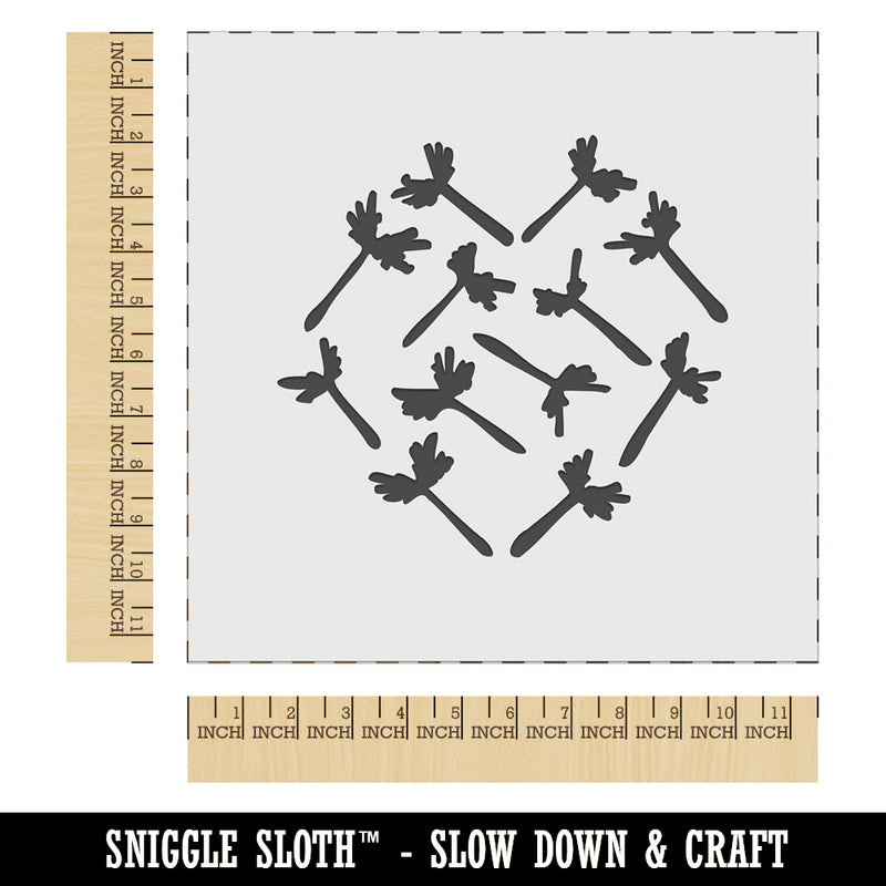 Dandelion Heart Sketch Abstract Wall Cookie DIY Craft Reusable Stencil