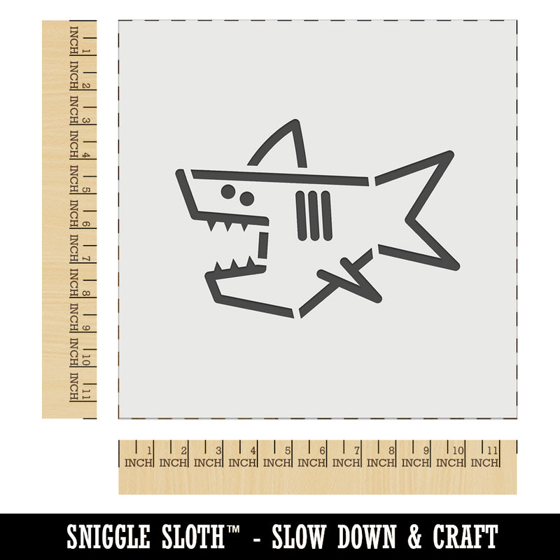 Shark Doodle Wall Cookie DIY Craft Reusable Stencil