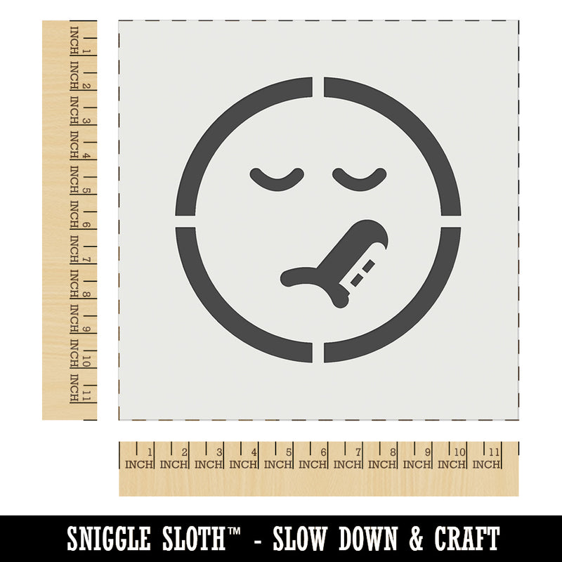 Sick Face Thermometer Emoticon Wall Cookie DIY Craft Reusable Stencil