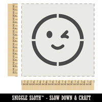 Winking Smiling Face Emoticon Wall Cookie DIY Craft Reusable Stencil