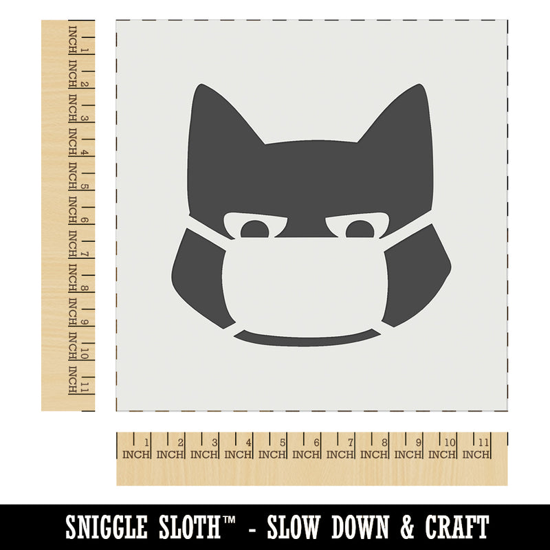 Judgmental Cat Wearing Mask Wall Cookie DIY Craft Reusable Stencil