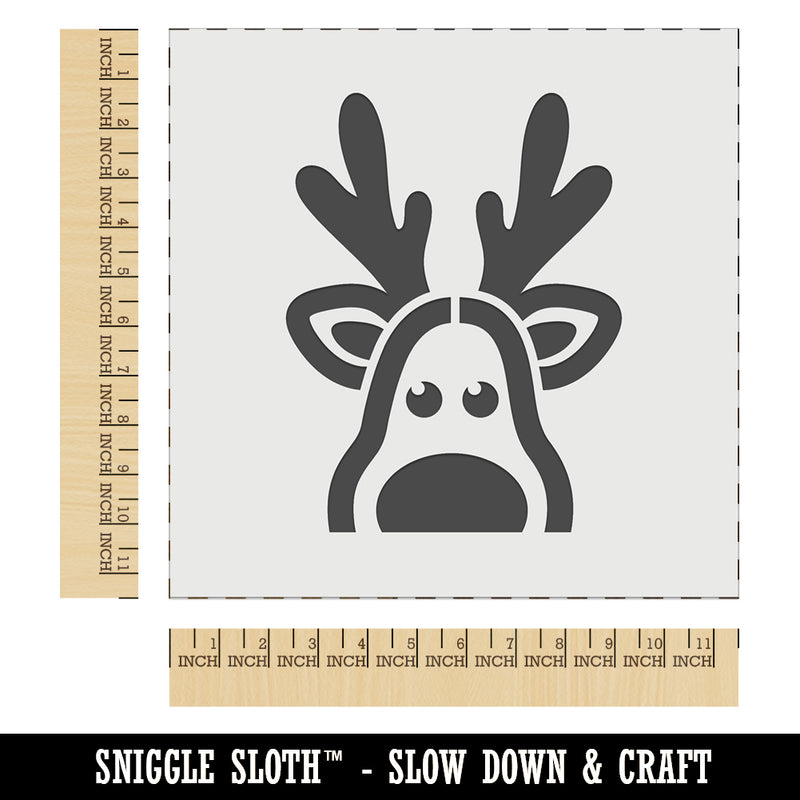 Peeking Reindeer Christmas Wall Cookie DIY Craft Reusable Stencil