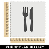 Fork and Knife Solid Silhouette Wall Cookie DIY Craft Reusable Stencil