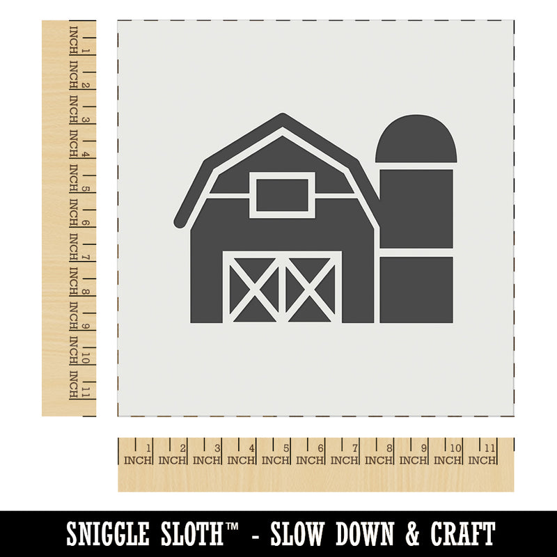 Farm Barn with Silo Wall Cookie DIY Craft Reusable Stencil