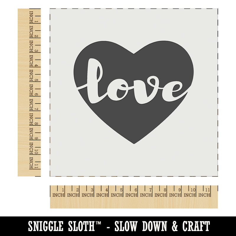 Love Script Text in Heart Wall Cookie DIY Craft Reusable Stencil