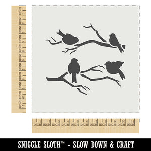 Birds Sitting on Tree Branches Wall Cookie DIY Craft Reusable Stencil