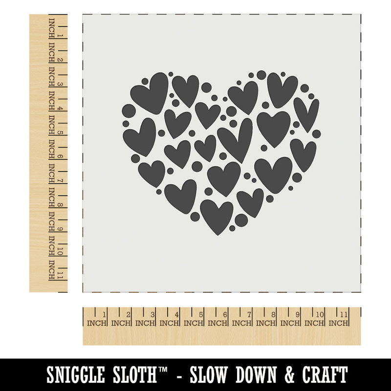 Adorable Heart Made of Hearts and Dots Wall Cookie DIY Craft Reusable Stencil