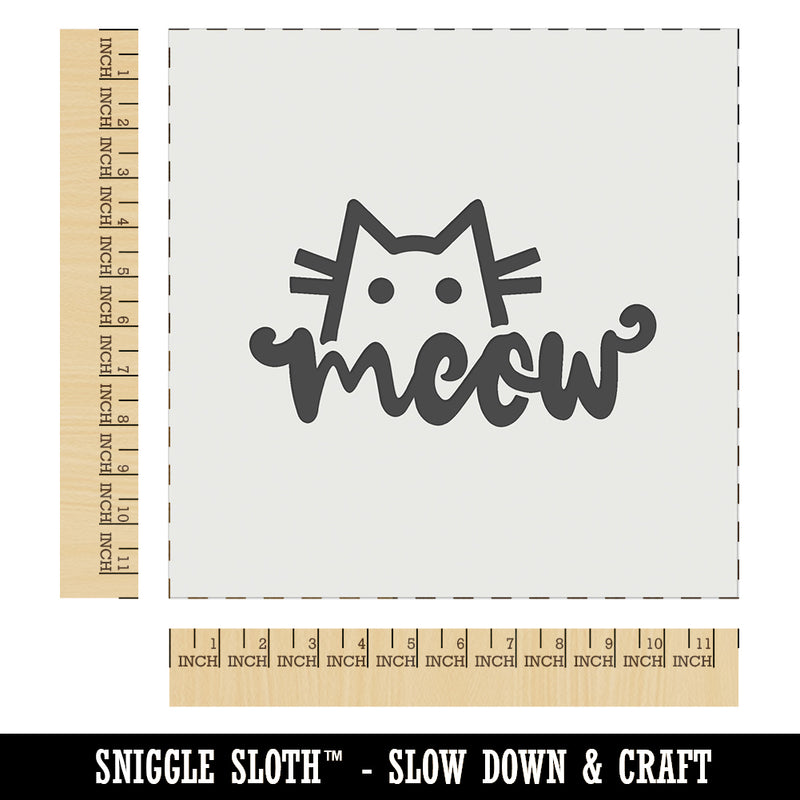 Shy Peeking Cat Meow Wall Cookie DIY Craft Reusable Stencil