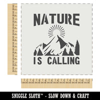 Nature is Calling Hiking Camping Mountain Pine Trees Wall Cookie DIY Craft Reusable Stencil