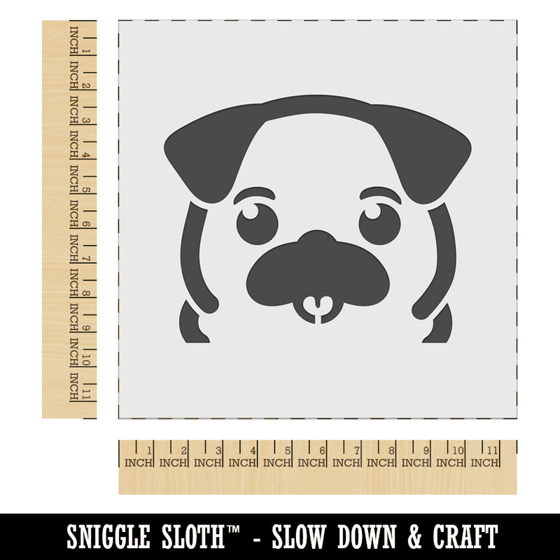 Peeking Pug Dog Wall Cookie DIY Craft Reusable Stencil
