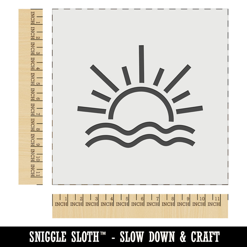 Sun and Waves Sunrise Sunset Wall Cookie DIY Craft Reusable Stencil