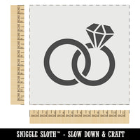 Wedding Rings with Diamond Overlapping Wall Cookie DIY Craft Reusable Stencil