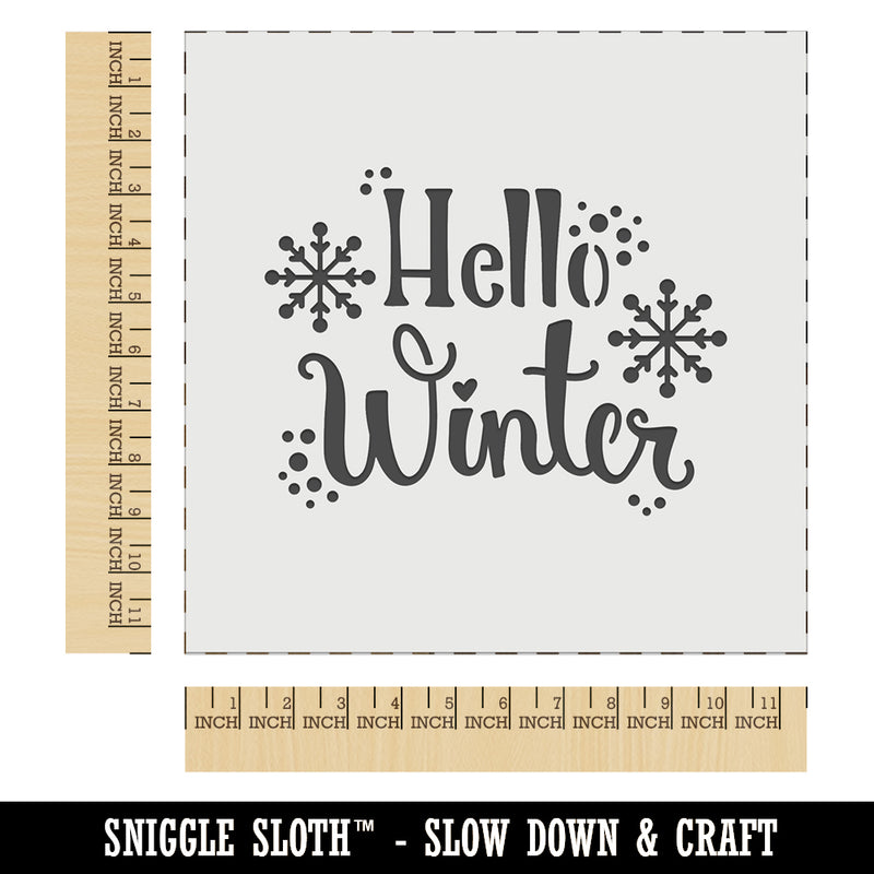 Hello Winter Snowflakes Wall Cookie DIY Craft Reusable Stencil