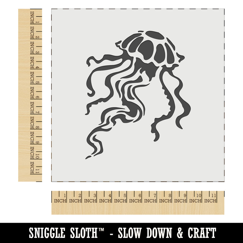 Elegant Compass Jellyfish Floating in the Ocean Wall Cookie DIY Craft Reusable Stencil