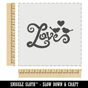 Love Birds on Text with Heart Wall Cookie DIY Craft Reusable Stencil
