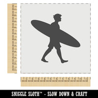 Surfer Man with Surfboard Walking Wall Cookie DIY Craft Reusable Stencil