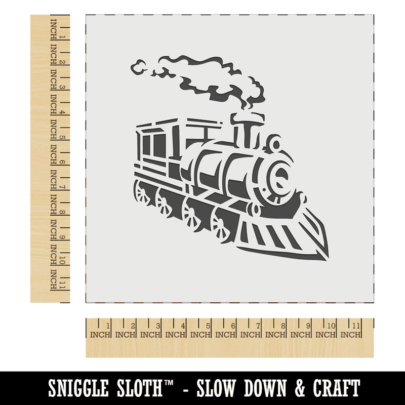 Train Steam Engine Locomotive Transportation Vehicle Wall Cookie DIY Craft Reusable Stencil