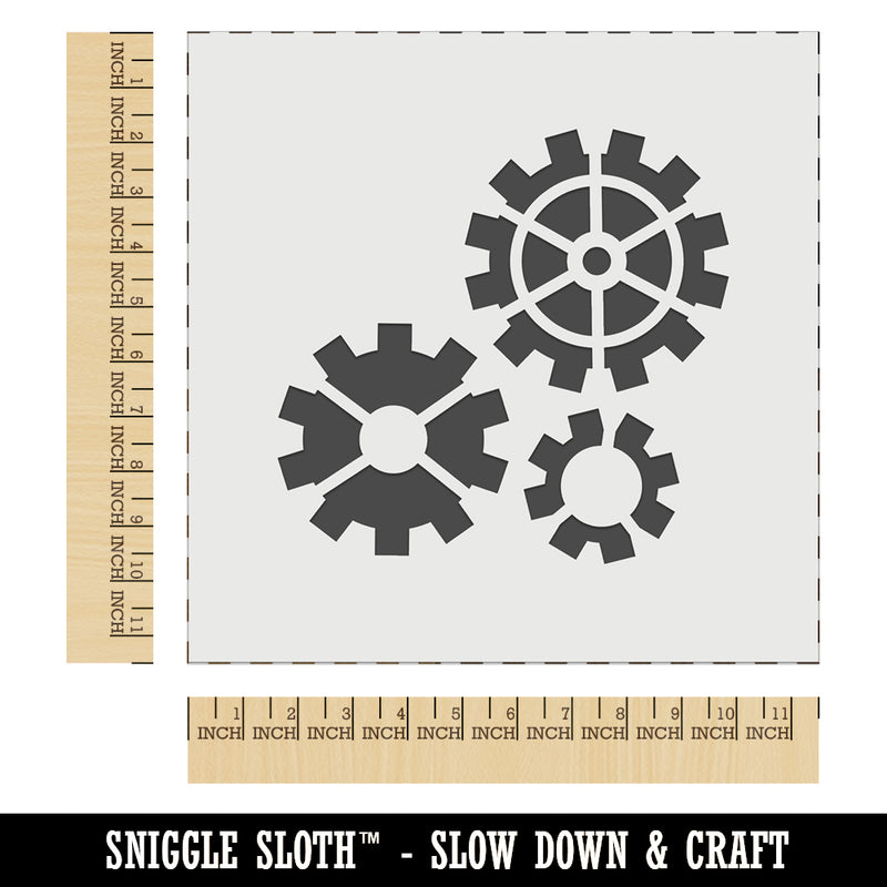 Group of Gears Steampunk Wall Cookie DIY Craft Reusable Stencil