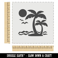 Palm Tree Tropical Island Sun Waves Wall Cookie DIY Craft Reusable Stencil