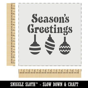 Season's Greetings Christmas Ornaments Wall Cookie DIY Craft Reusable Stencil