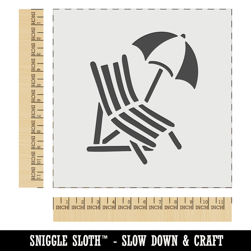 Beach Lounge Chair and Umbrella Wall Cookie DIY Craft Reusable Stencil