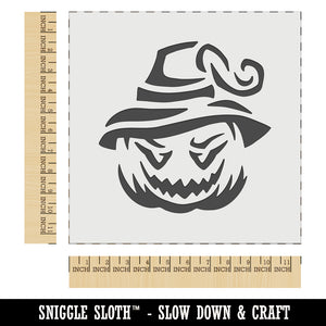 Jack-O'-Lantern Pumpkin Wearing Witch Hat Halloween Wall Cookie DIY Craft Reusable Stencil