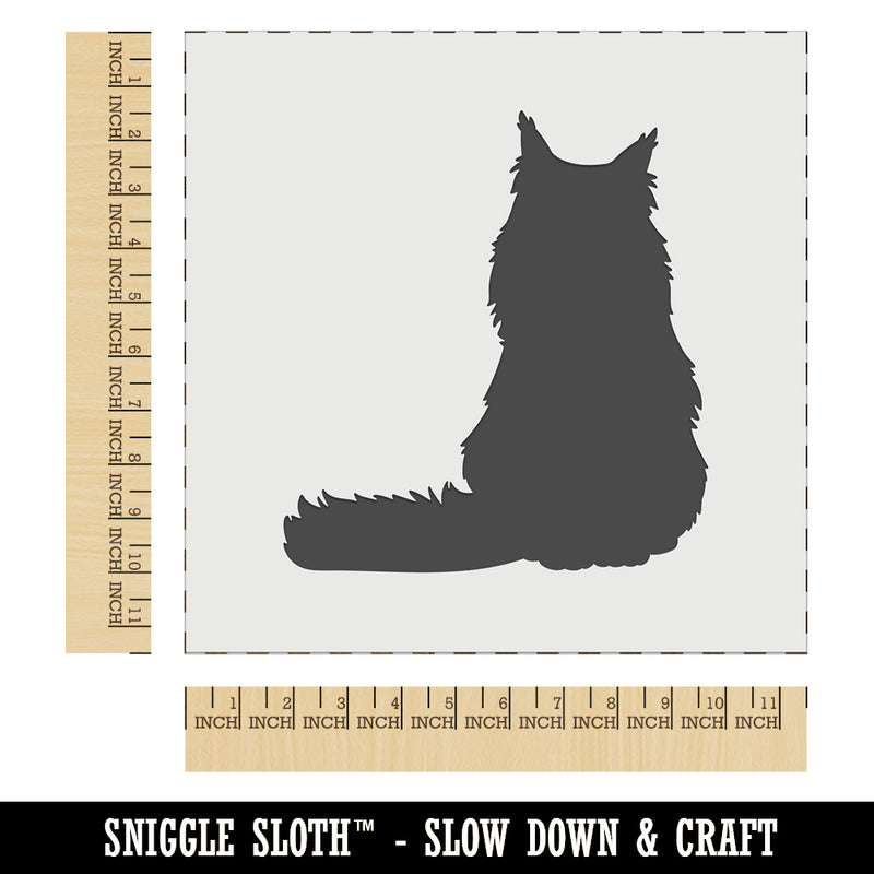 Sitting Maine Coon Cat Wall Cookie DIY Craft Reusable Stencil