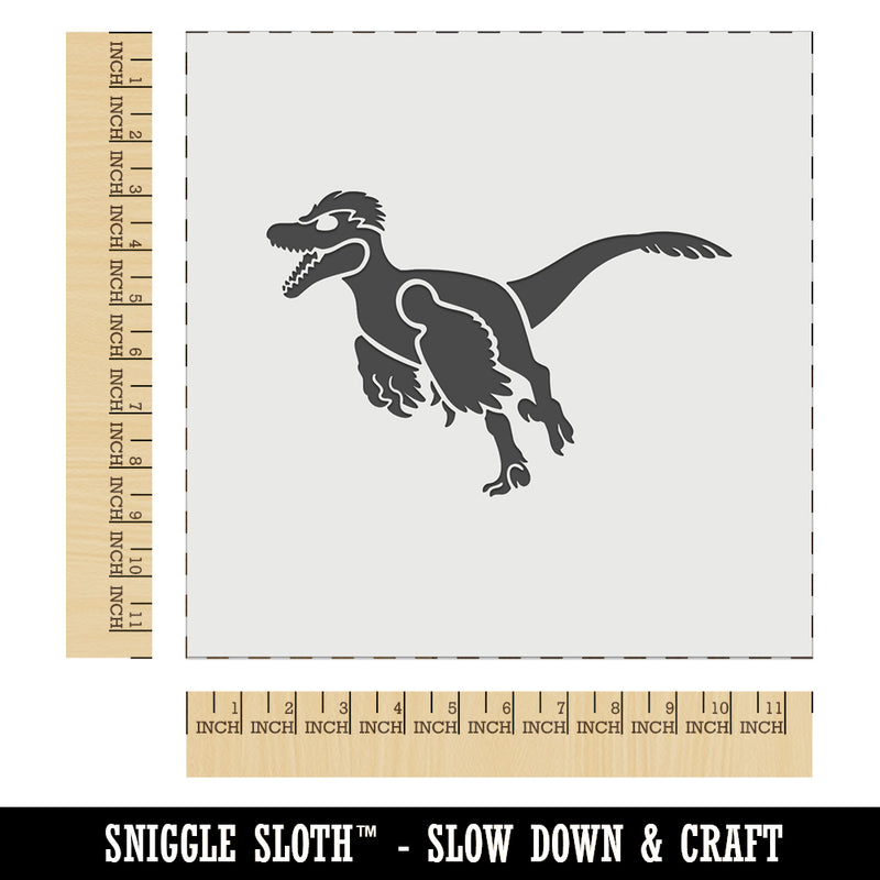 Velociraptor Dinosaur Running Wall Cookie DIY Craft Reusable Stencil