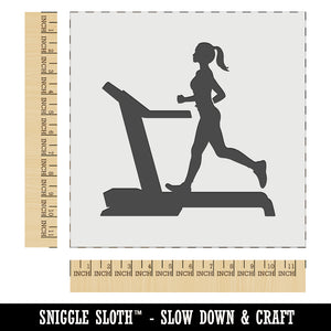 Woman Running on Treadmill Cardio Workout Gym Wall Cookie DIY Craft Reusable Stencil